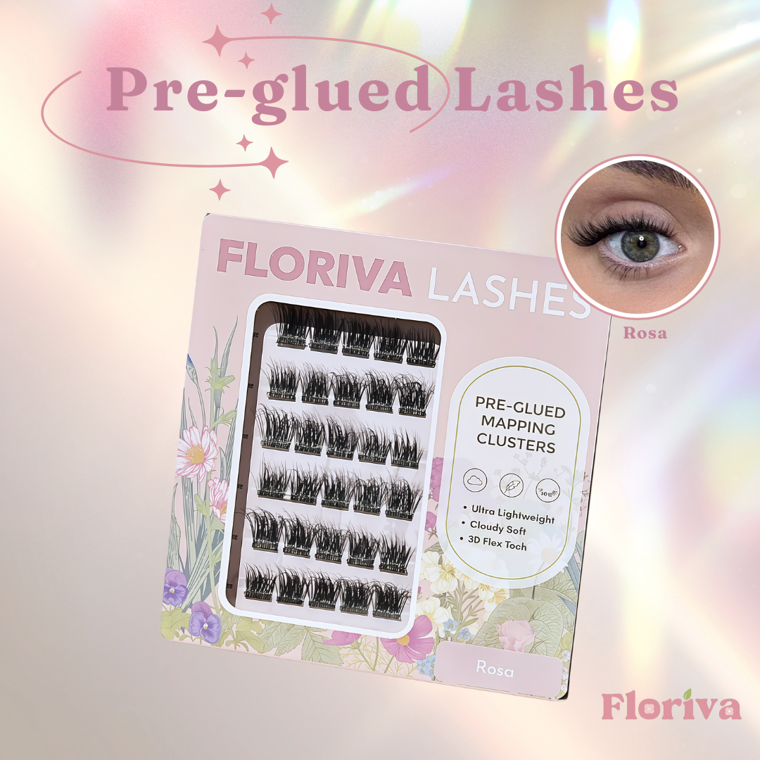 New Year Bundle丨FREE SHIPPING, x2 Full packed Luxury Pre-glued Individual Cluster Lashes by Floriva . Soft & fluffy. Self adhesive. Eyelash Extension Daily Gentle Makeup, Underlash Style Cosmetic, Lashes Kit Set
