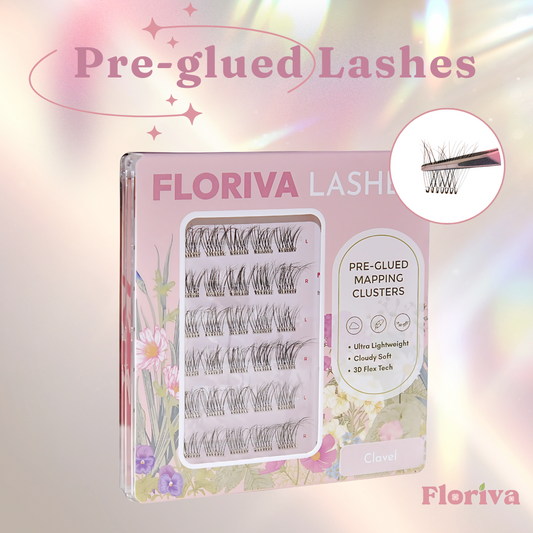 Pre-glued Lashes - Clavel - Eyelash Extension Daily Gentle Makeup, Underlash Style Cosmetic