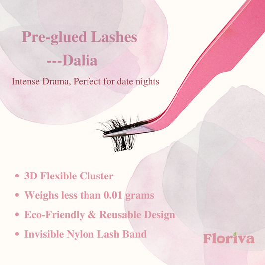 Pre-glued Lashes - Dalia - Eyelash Extension Daily Gentle Makeup, Underlash Style Cosmetic