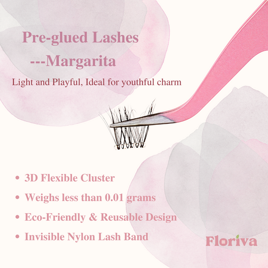 Pre-glued Lashes - Margarita- Eyelash Extension Daily Gentle Makeup, Underlash Style Cosmetic