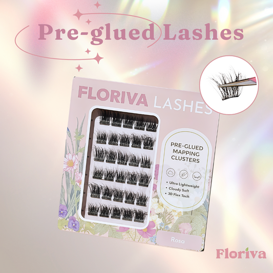 Pre-glued Lashes - Rosa - Eyelash Extension Daily Gentle Makeup, Underlash Style Cosmetic