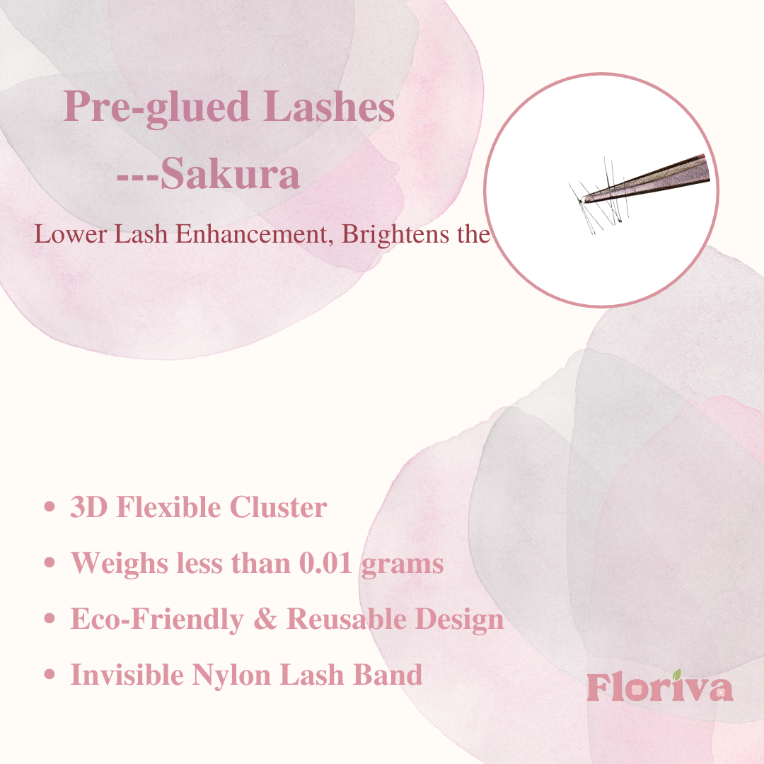 New Year Bundle丨FREE SHIPPING, x2 Full packed Luxury Pre-glued Individual Cluster Lashes by Floriva . Soft & fluffy. Self adhesive. Eyelash Extension Daily Gentle Makeup, Underlash Style Cosmetic, Lashes Kit Set