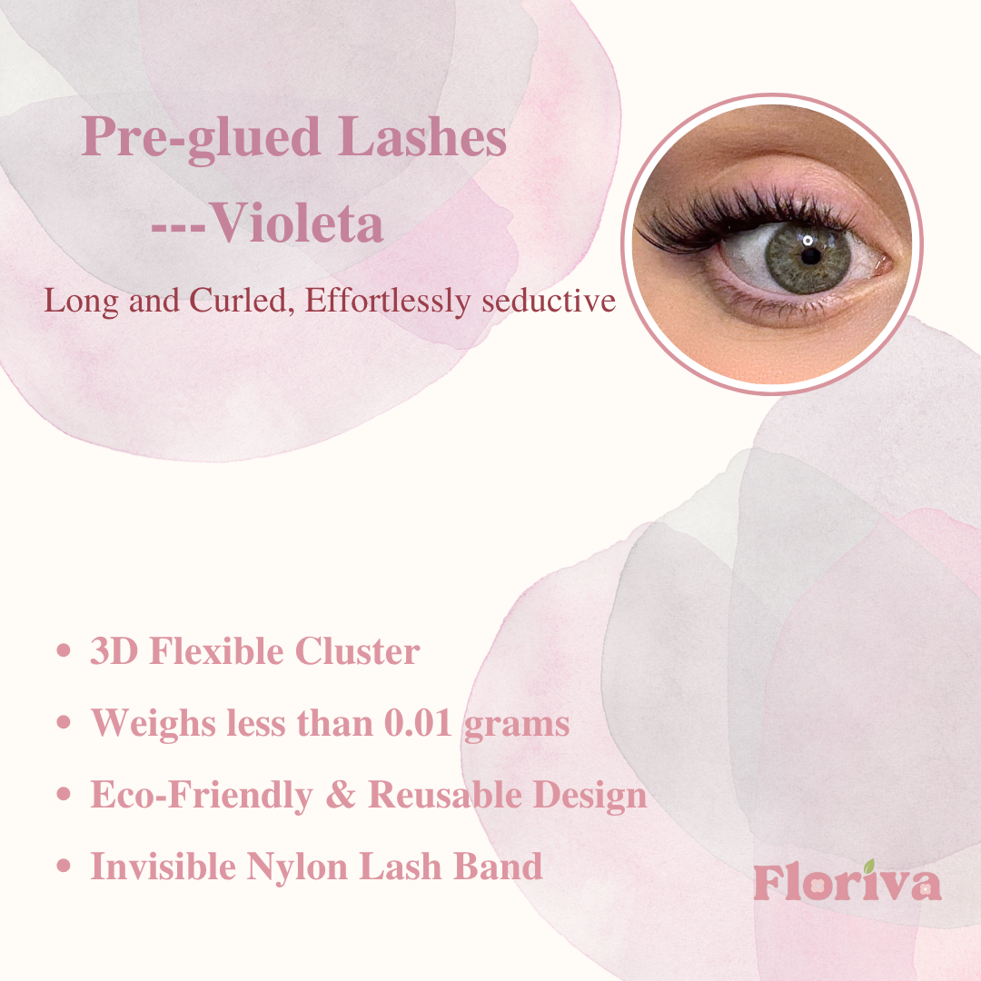Luxury Pre-glued Individual Cluster Lashes, Travel Pack Lashes, Natural Looking Eyelashes Makeup self adhesive